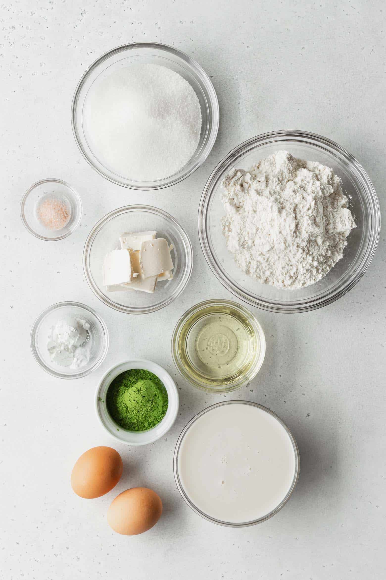 Matcha cupcake ingredients