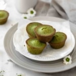 Stack of matcha almond cakes