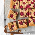 Raspberry hazelnut chocolate chip blondies