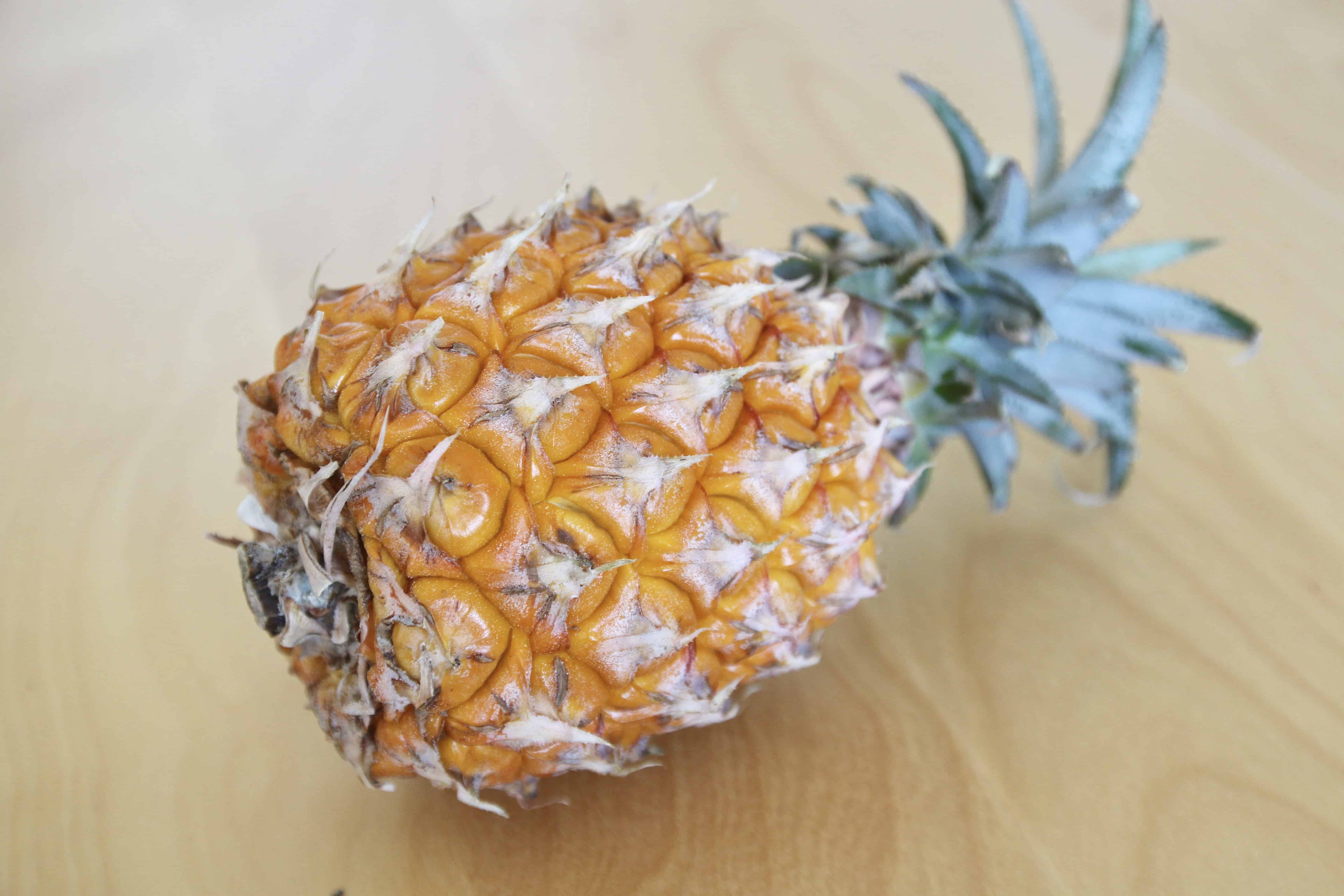 A pineapple on its side