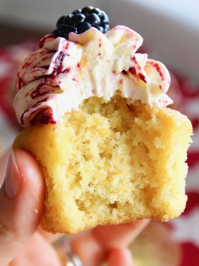 Blackberry Corn Cupcakes