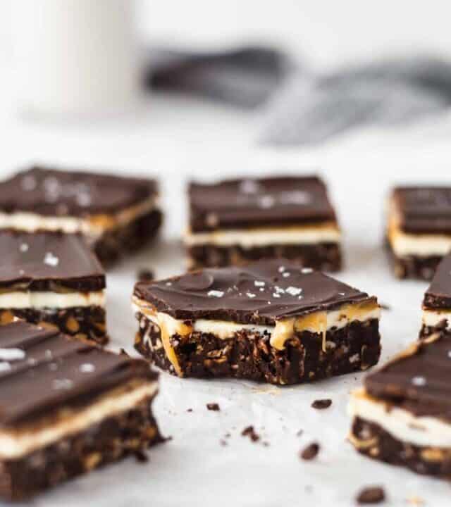 Salted caramel Nanaimo bars