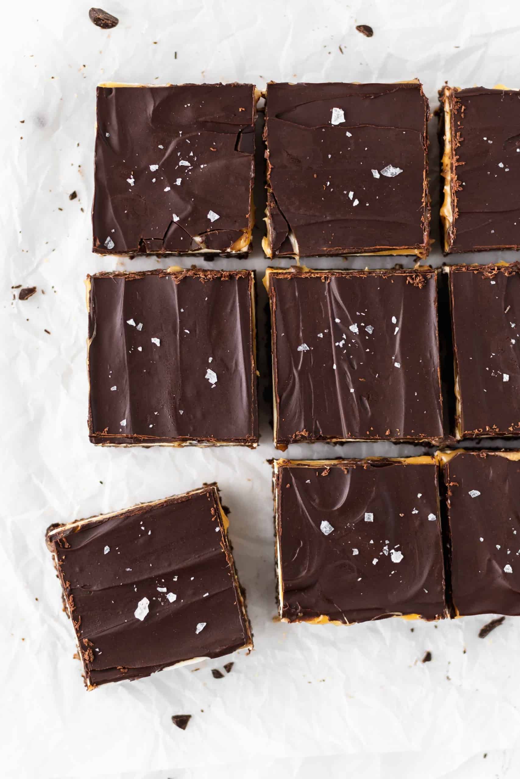 Nanaimo bars with flaky sea salt
