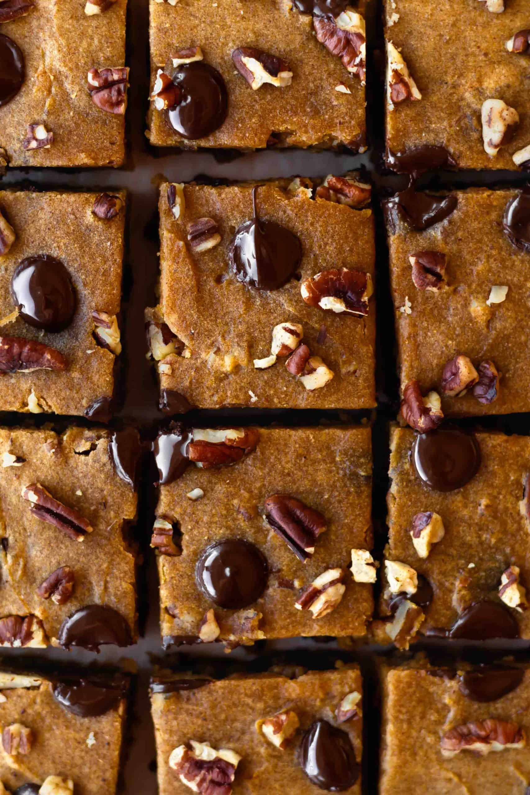 Close up of pumpkin bars