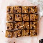 Pumpkin blondies cut into squares