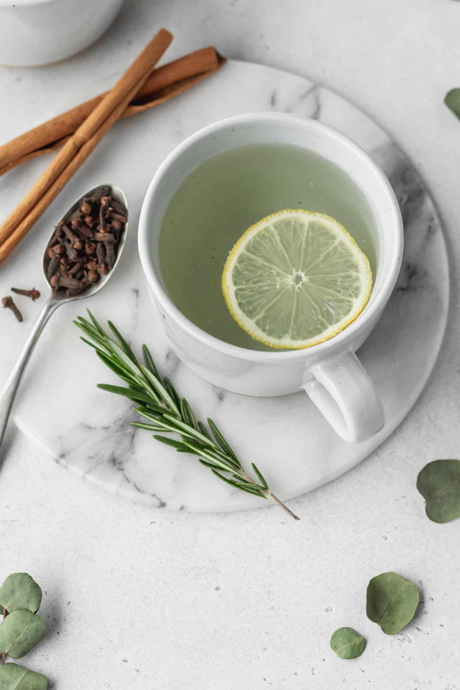 Essential oil drink in a mug