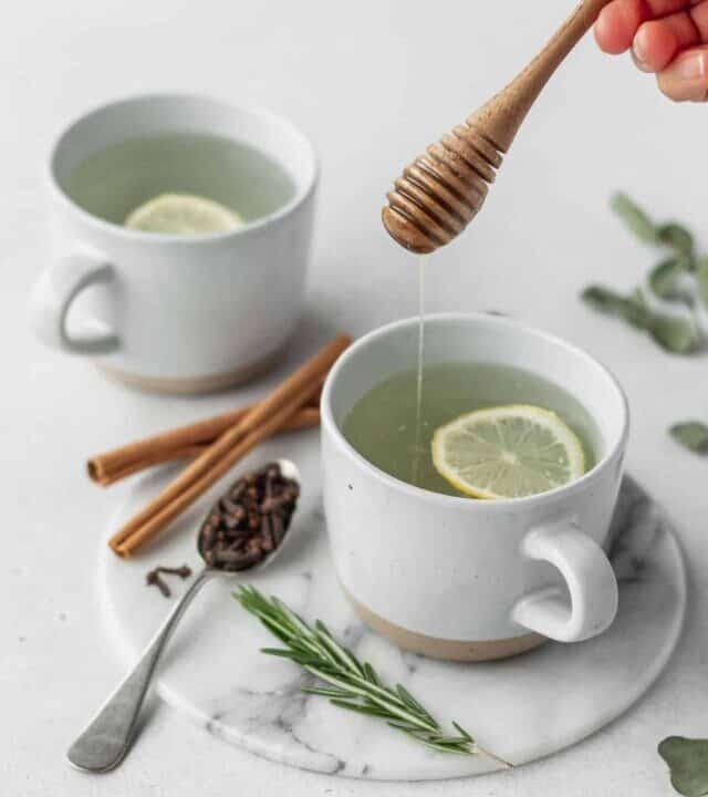 Thieves tea with honey drizzle