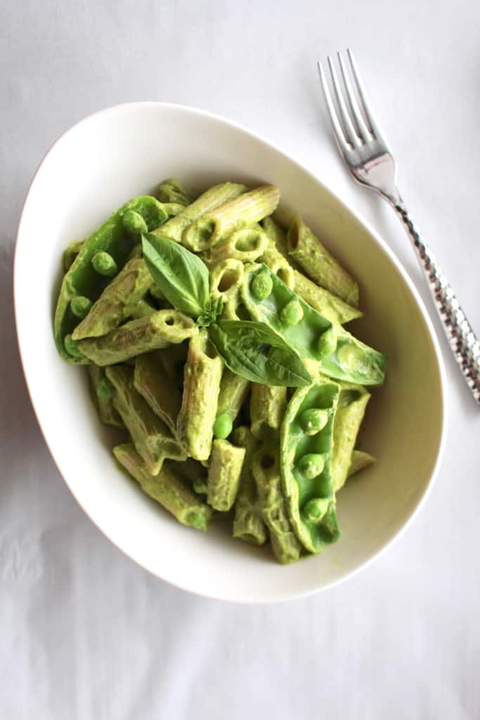 green vegan mac and cheese