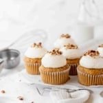 Carrot cake cupcakes with lemon cream cheese frosting
