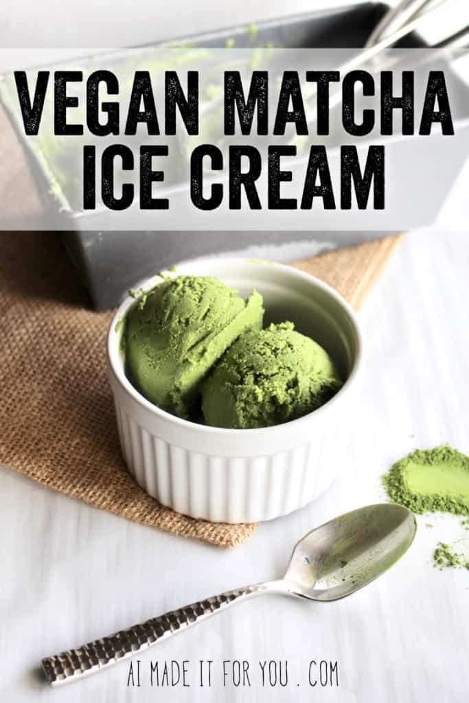 This vegan matcha ice cream is so creamy with bold green tea flavor! Raw cashews and coconut cream creates the perfect creamy base! #matcha #icecream #vegan #cashews #coconut #chocolate #magicshell #veganicecream #matchaicecream #greentea #japanese #green #dessert #frozendessert #summer