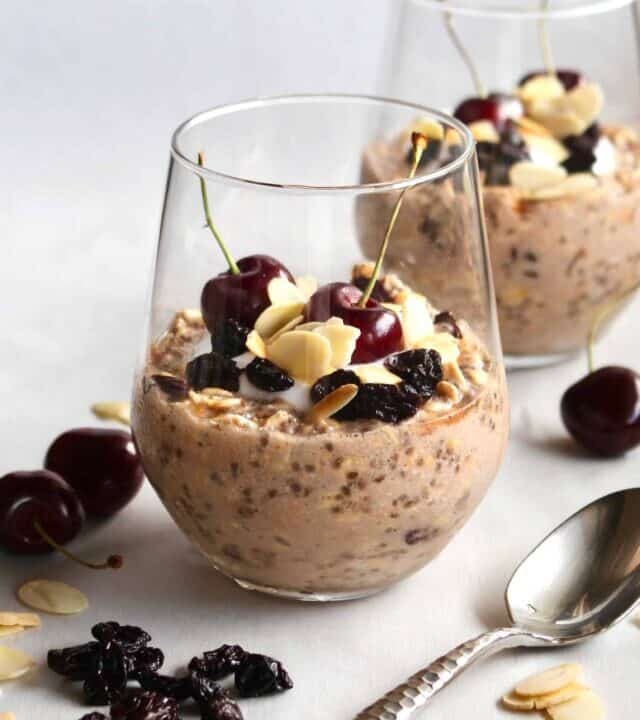 Overnight Oats with Tart Cherries and Almonds