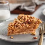 A slice of gluten-free apple crumble pie