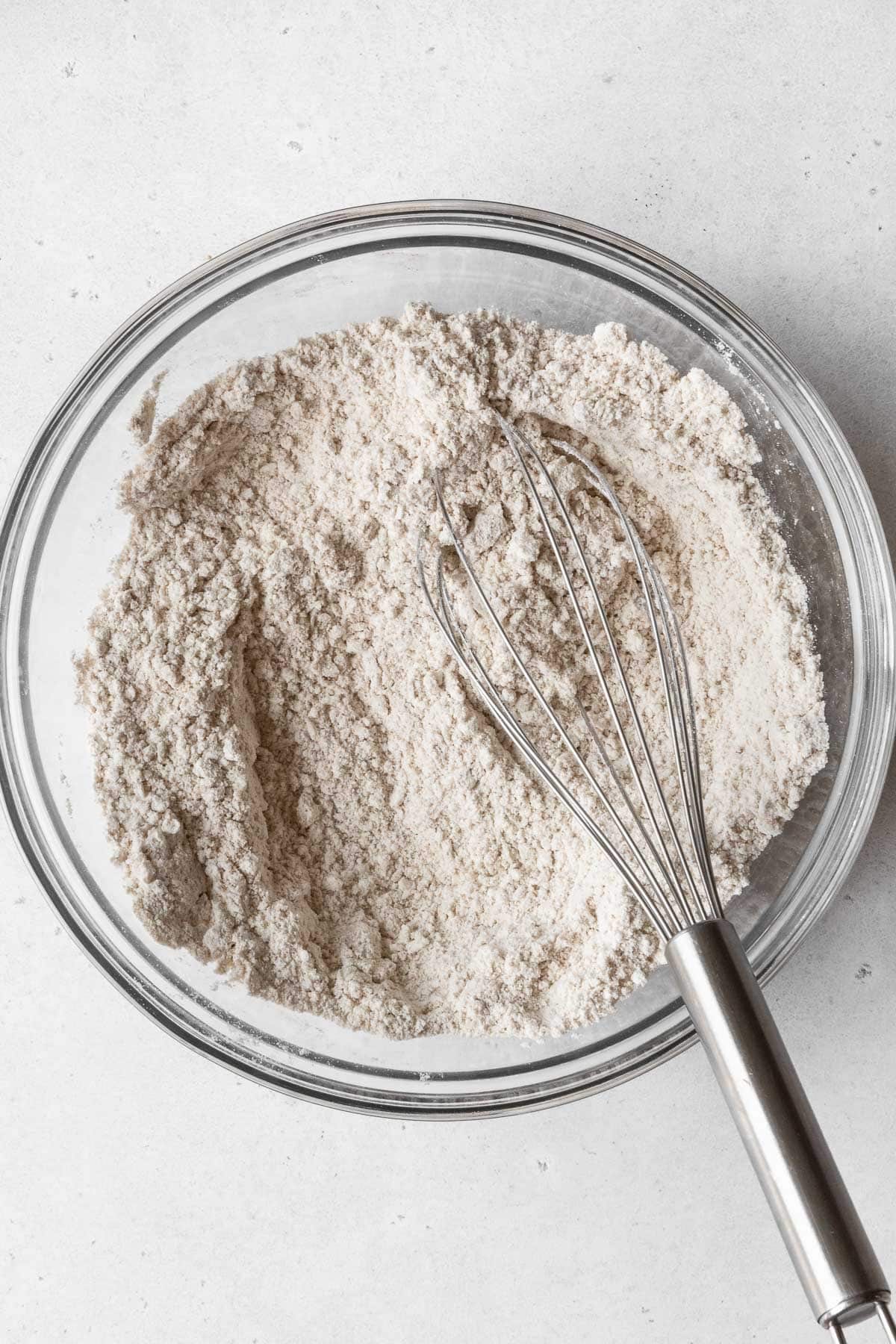 Process shot - dry ingredients after whisking together.