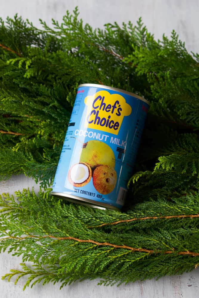 A can of coconut milk.