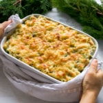 Irresistibly creamy, this vegan macaroni gratin is a must make whether you’re plant-based or not! Vegan comfort food at its finest! #vegan #plantbased #macaroni #gratin #creamy #coconutmilk #vegancheese #comfortfood #pasta #glutenfree #dinner