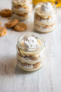 Banana pudding in a jar.