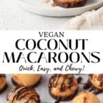 Tall vertical pin of vegan coconut macaroons