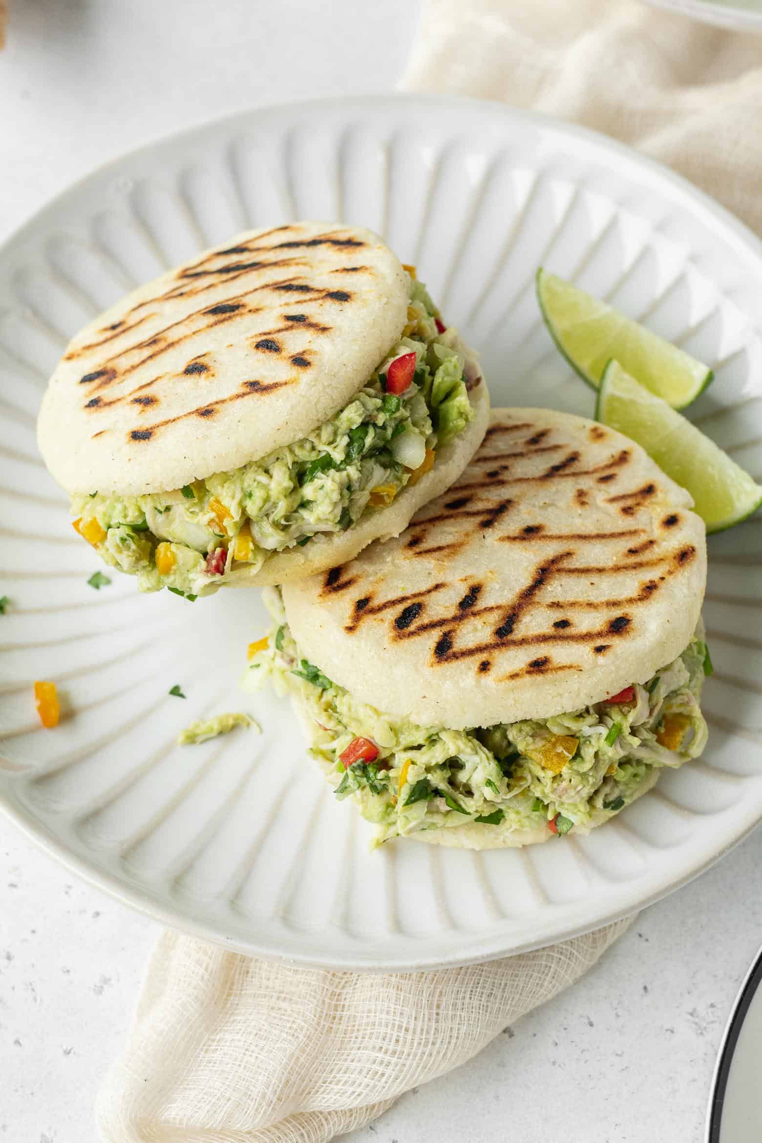 Arepa venezuelan on a plate