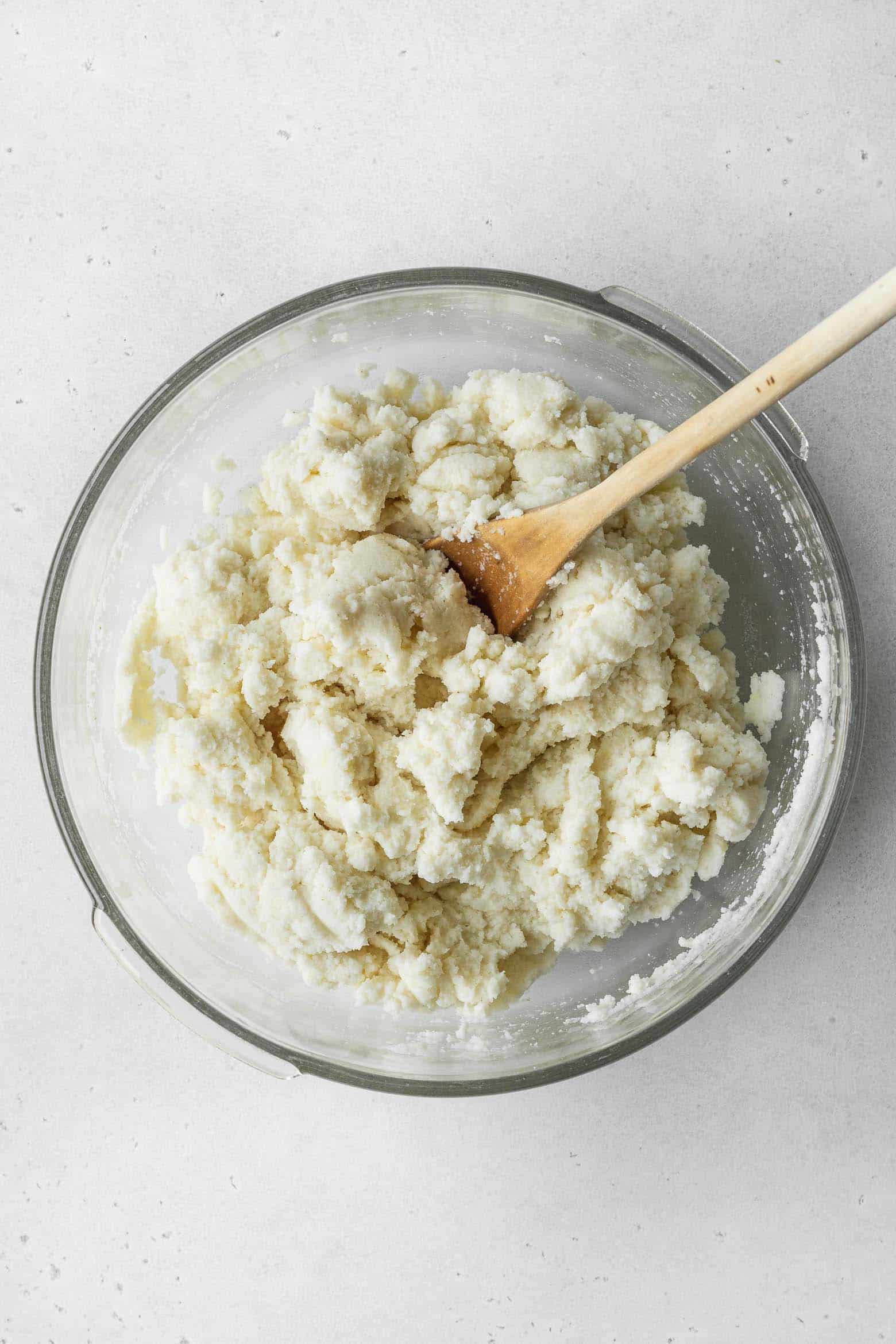 Arepa dough in a bowl