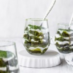 Vegan matcha tiramisu is a Japanese twist on a classic Italian dessert! This recipe has layers of matcha cake, matcha sauce, and coconut whipped cream! #matchadessert #vegantiramisu #matchatiramisu #vegandessert #coconutwhippedcream