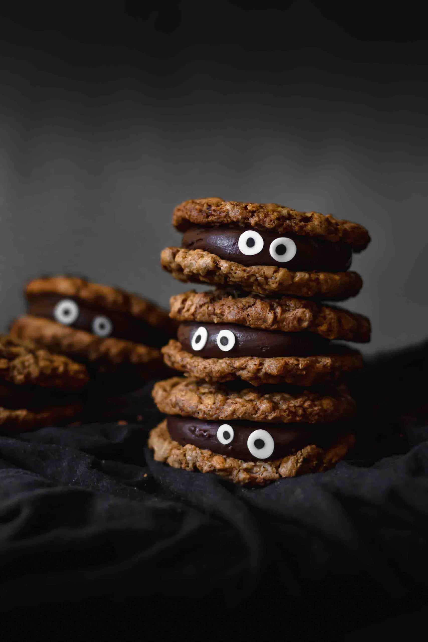 Halloween cookies that are easy to make, aren’t stuffed with food coloring, and absolutely delicious! Perfect for any Halloween Party! #halloweendessert #halloweencookies #halloweentreats #spooky #monstercookies
