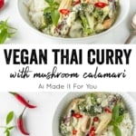 Pinterest image of vegan Thai curry.