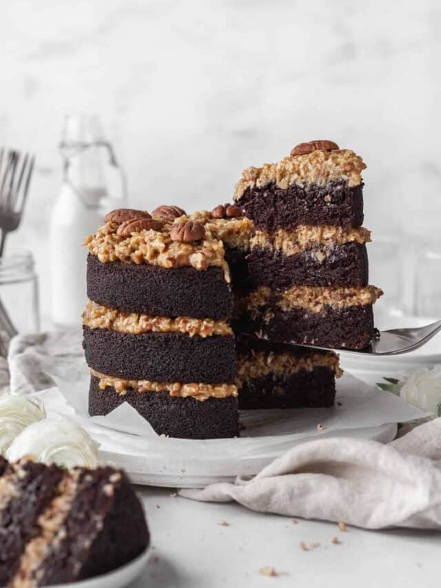 German Chocolate Cake for Valentine's Day