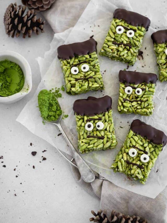 Frankenstein Rice Crispy Treats (Vegan!)
