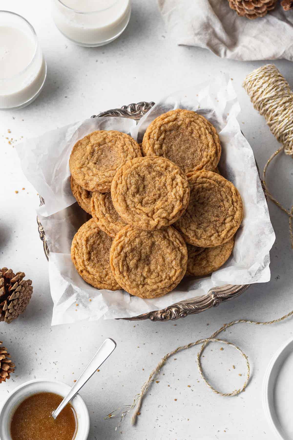 Gluten free ginger cookies on a platter.