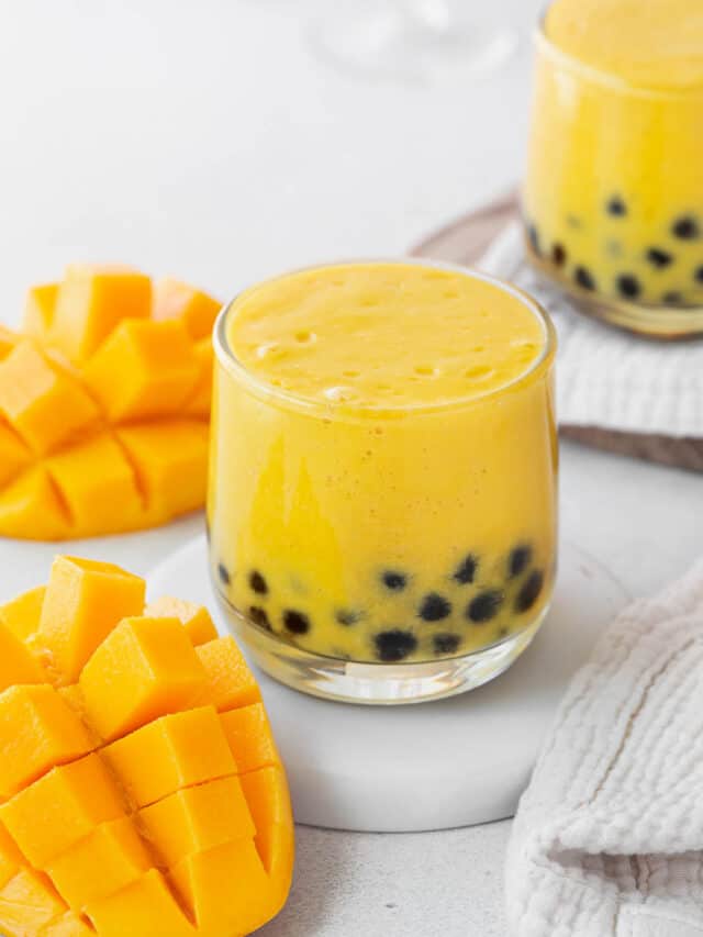 Homemade Mango Boba Tea