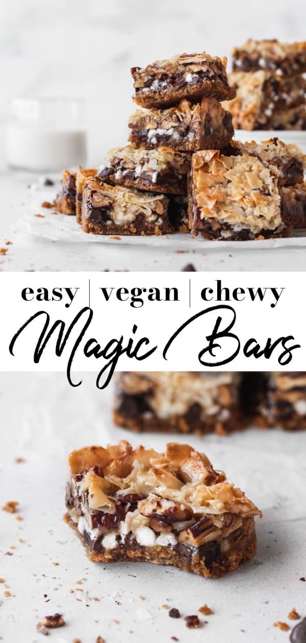 A pile of vegan magic bars.