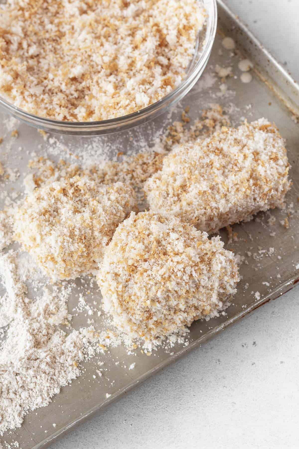 Jackfruit with panko breadcrumbs.