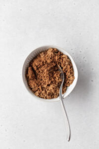 Cinnamon sugar coffee cake filling in a small white bowl.