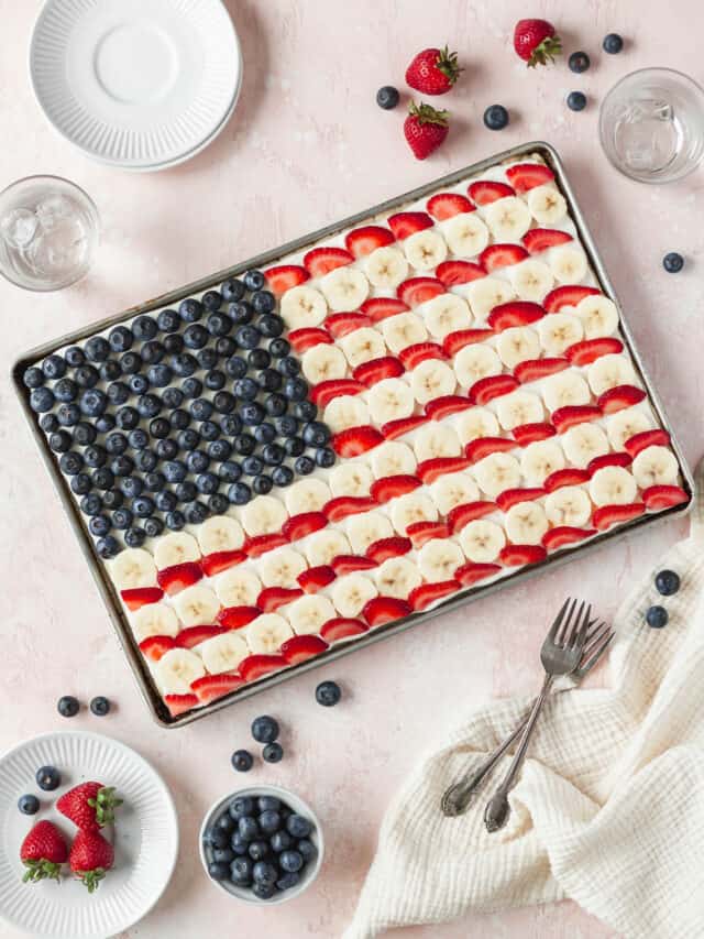 4th of July Sugar Cookie Fruit Pizza