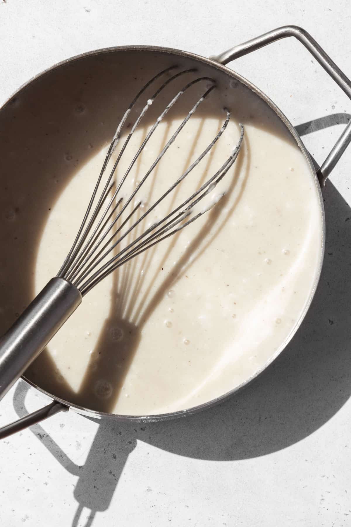 Vegan coconut pudding base before adding the coconut.
