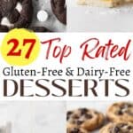 Long vertical pin of gluten free dairy free desserts.