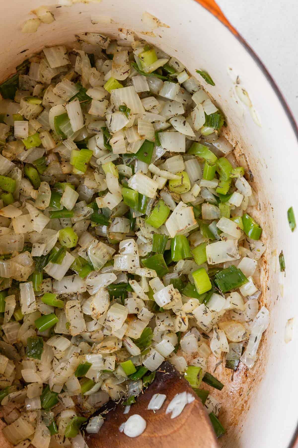 Herbs and spices added to the aromatics.
