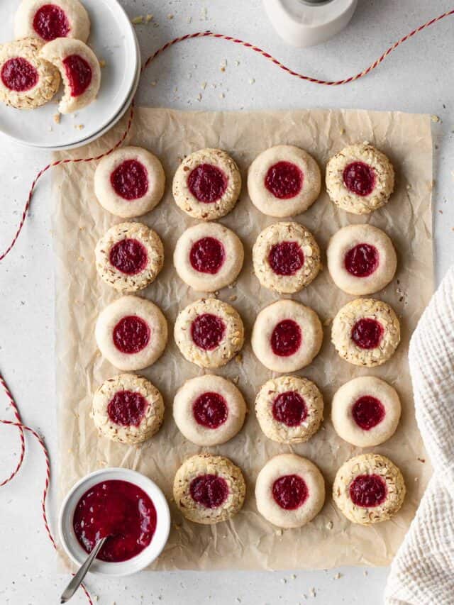 Thumbprint Cookies Using Leftover Cranberry Sauce!