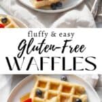 Long vertical pin of gluten free waffles.