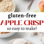 Long vertical pin image for gluten-free apple crisp.