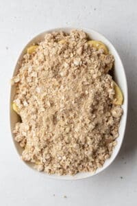 Apple crisp ready to be baked.
