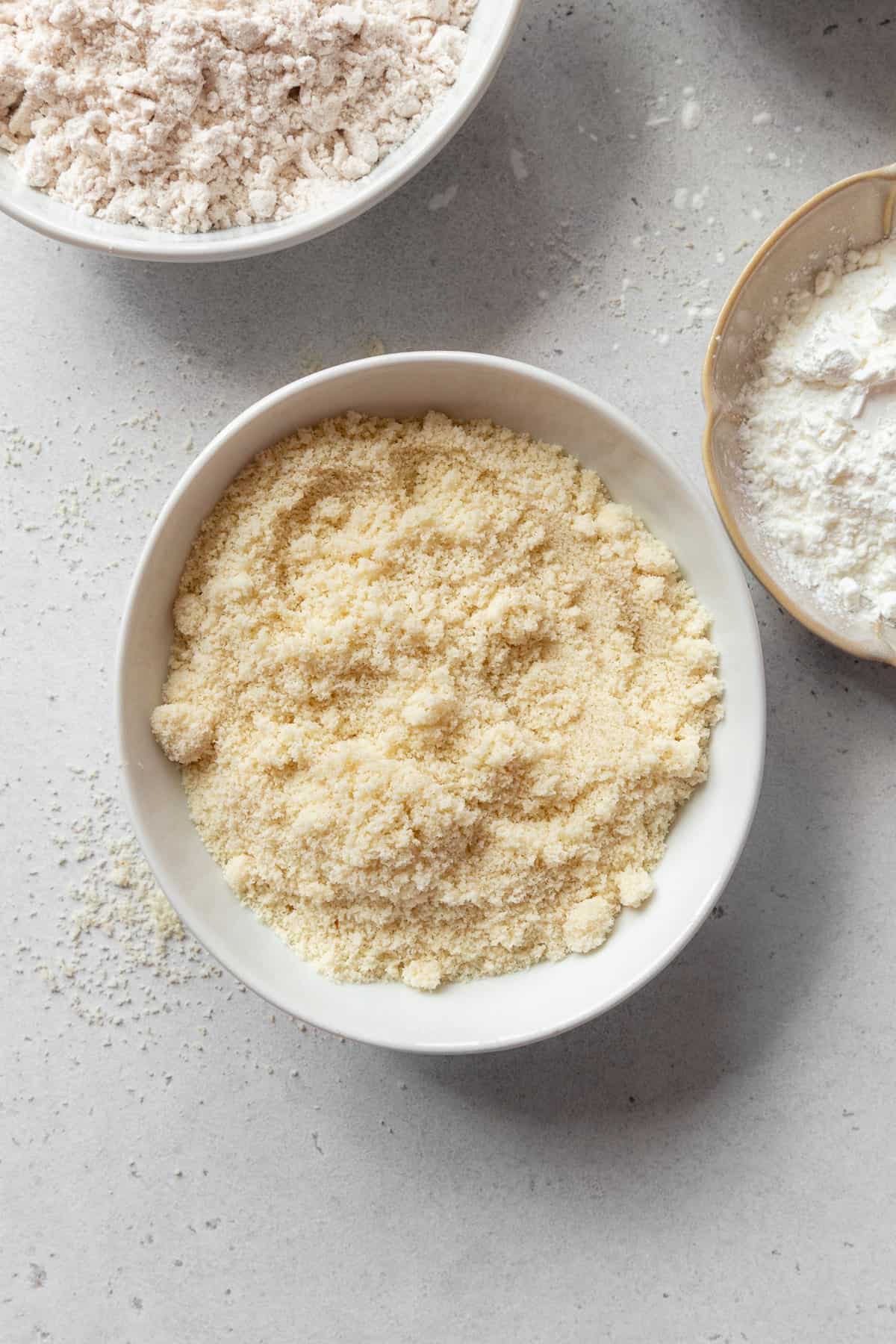 A bowl of almond flour.